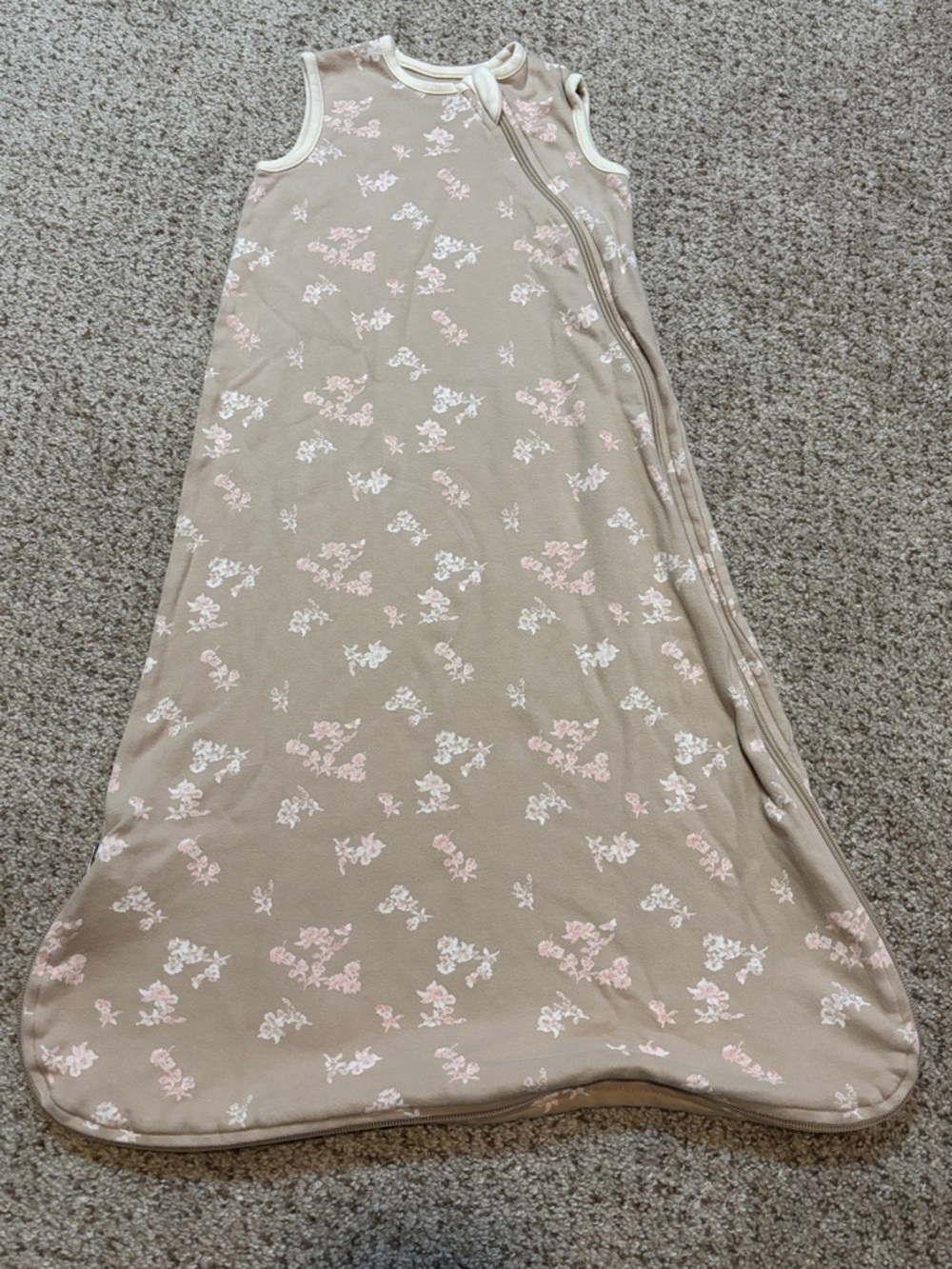 Burt’s Bees Baby Organic Cotton Tan Floral Sleep Sack Size 6-12 Months